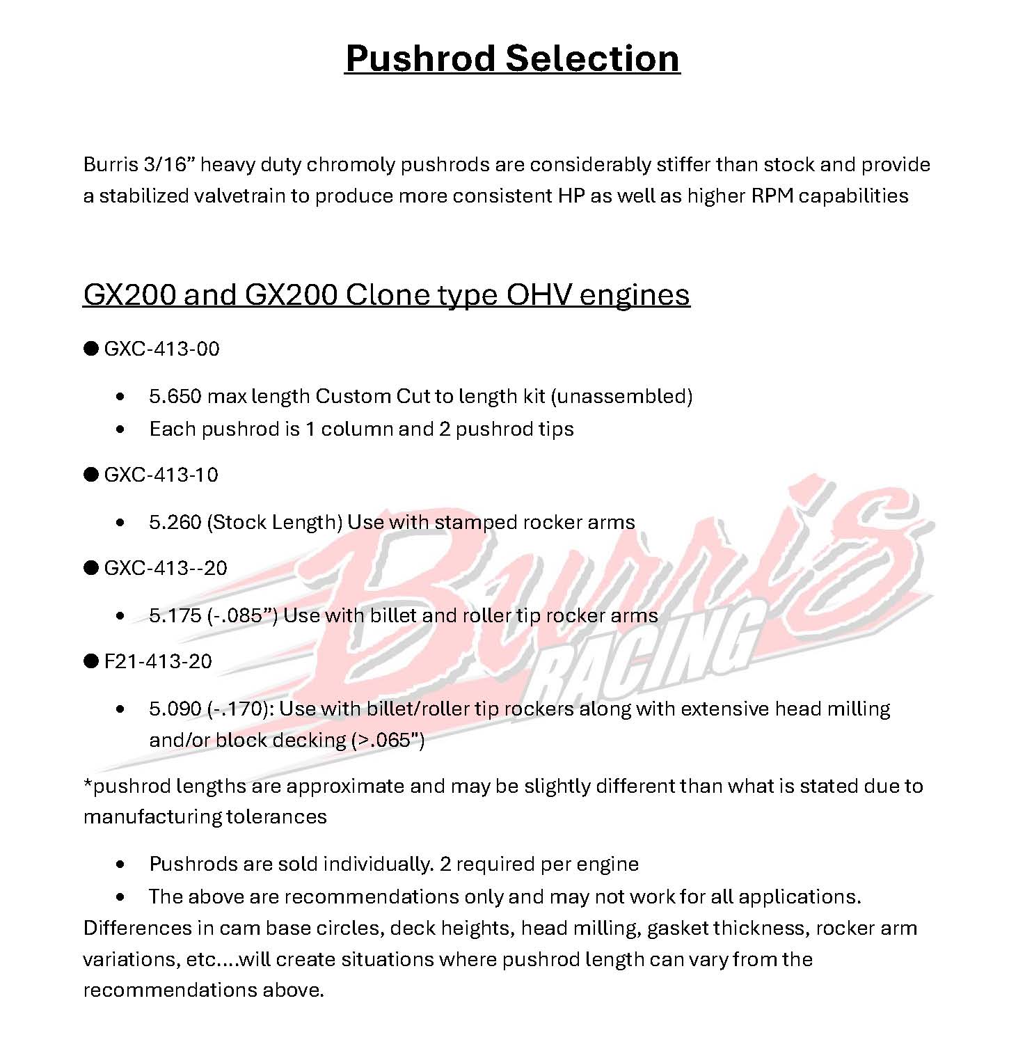 GX200 / Clone Chromoly Pushrod (choose length) - Image 2